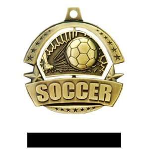   Soccer Medals M 720S GOLD MEDAL/BLACK RIBBON 2.25: Sports & Outdoors