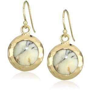  Bronzed by Barse African Opal Disc Earrings: Jewelry