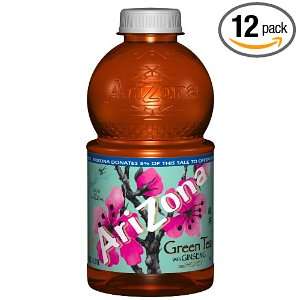 AriZona Green Tea with Ginseng and Honey, 34 Ounce Bottles (Pack of 12 