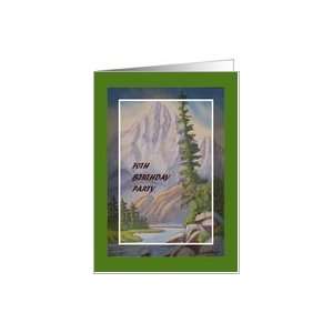  70th Birthday Party Invitation Rugged Mountain Card Toys 