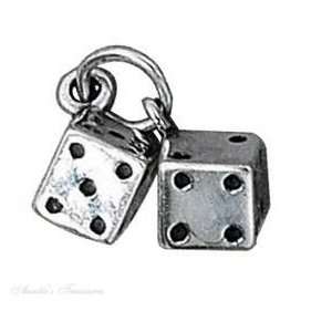  Sterling Silver Dice Charm Arts, Crafts & Sewing