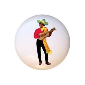  Vintage look Mexican Guitar Playing Man Retro Drawer Pull 