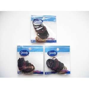   hairties hair tie ponytail holders Colors are Black, brown and tans