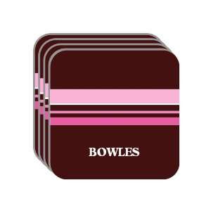 Personal Name Gift   BOWLES Set of 4 Mini Mousepad Coasters (pink 