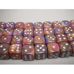  Chessex Dice Sets: Purple/White Festive 12mm d6 (36): Toys 