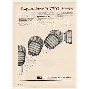 1962 Bristol Siddeley V/STOL Aircraft Lift Turbofan Print Ad (46472)