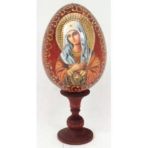    Russian Wooden Easter Egg VIRGIN MARY (0457): Everything Else