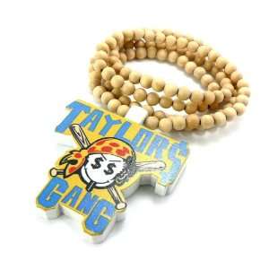 Multicolored Wooden Taylor Gang Pirates Pendant with a 36 Inch Beaded 