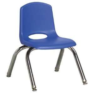  10 School Stack Chair With Chrome Legs Color: Blue, Glide 