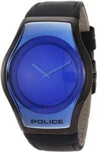  Police Mens PL 12096JSB/08 Sphere Blue Dial Black Leather 