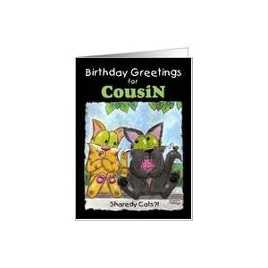   Greetings for Cousin  Sharedy Cats? Cats with Ice Cream Cone Card
