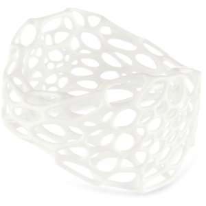  Nervous System Pinch White Nylon Bangle Bracelet Size 