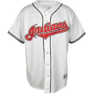 Cleveland Indians Home White MLB Replica Jersey: Sports 