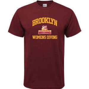  Brooklyn College Bulldogs Maroon Womens Diving Arch T 
