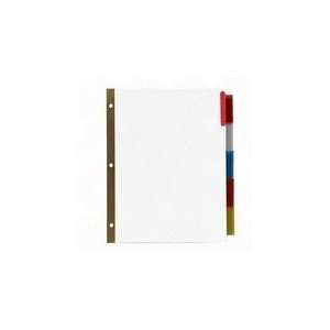  Index Divider, 5 Tab, 8.5x11, Assorted/White/Gold 