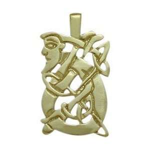    10 Karat Yellow Gold Celtic Kells Pendant with 16 chain: Jewelry