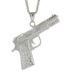    Sterling Silver Colt 45 Pistol Pendant, 3 (76 mm) tall: Jewelry