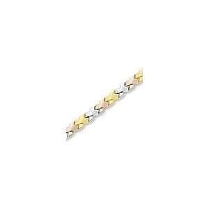  ZALES 10K Tri Tone Gold X Bracelet gold brac: Jewelry