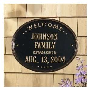   Welcome Oval Family Established Wall Plaque (1398): Home & Kitchen