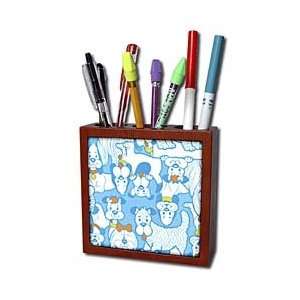  TNMGraphics Animals   Lots of Blue Dogs   Tile Pen Holders 