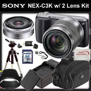  Camera with 18 55mm Lens & Sony SEL16F28 16mm f/2.8 Wide Angle Lens 