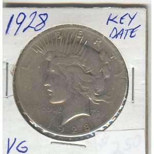 1928 PEACE SILVER DOLLAR KEY DATE TO THIS SERIES  LOW MINTAGE SCARCE 
