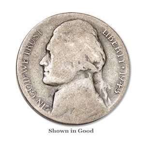  1943 P Jefferson Wartime Silver Nickel. 