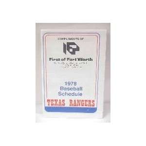 1978 Texas Rangers First National Bank of Fort Worth Triple Fold 