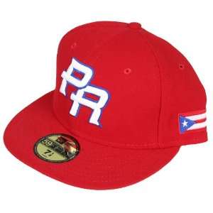  New Era Cap Fitted WBC Basic Team Puerto Rico Red: Sports 
