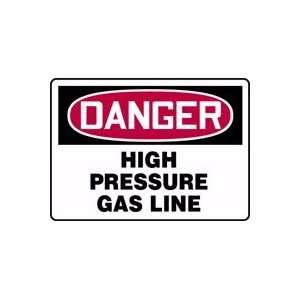  DANGER HIGH PRESSURE GAS LINE 10 x 14 Plastic Sign: Home 