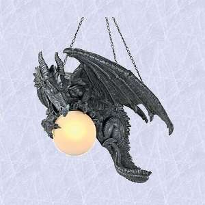 Gothic Light Sculptural Hanging Medieval Dragon Lamp 