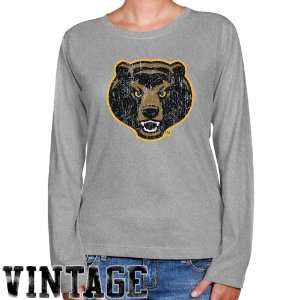  NCAA Baylor Bears Ladies Ash Distressed Logo Vintage Long 