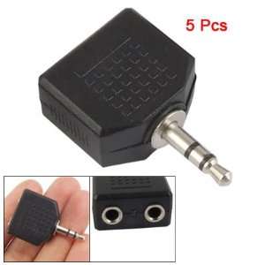   5mm Male to Dual Female Audio Splitter Connector 5 Pcs Electronics