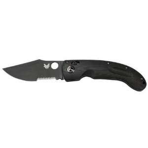  BENCHMADE 746SBK Folding Knife,Serrated,Clp Pt,Blk,3 7/16 