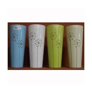  Round Different Colored Flower Pot Set 4 pc REDEN30215 