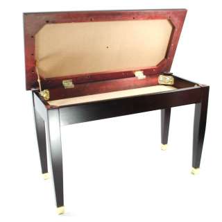 Frederick Piano Bench Mahogany Satin with Brass  
