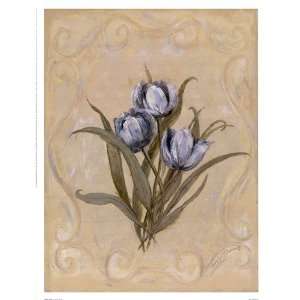   Tulips Azure Finest LAMINATED Print Peggy Abrams 12x16: Home & Kitchen