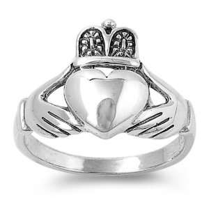  Sterling Silver Claddagh Ring, Size 6 Jewelry