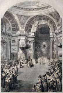 ORDRE DE CHARLES III PALAIS ROYAL MADRID gravure 1860  