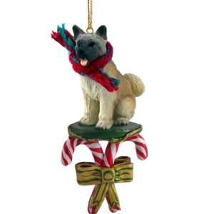  Akita Fawn Dog Candy Cane Christmas Holiday Ornament: Home 