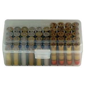   Round Ammo Box, Clear Plastic Fits .38 / 357 Magnum: Sports & Outdoors