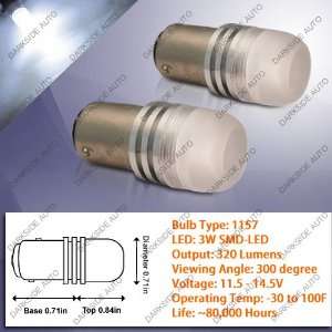 Ultimate Power LED Bulbs (360 degree view / Top: 3W Lens)   Pair (1157 