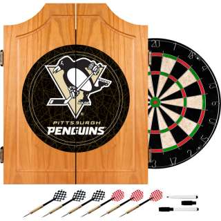 Officially Licensed   NHL Pittsburgh Penguins Dart Cabinet   Darts and 