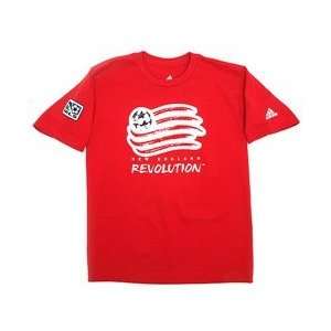 adidas NE Revolution Youth SS Giant Crest Tee   University Red Youth 