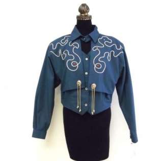 1849 Ranchwear Horse Western Cowboy Show Jacket Blue Teal NWT NEW 