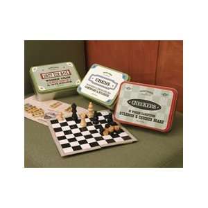   Combo Tin Set of 3 Games  Checkers Chess Poker 