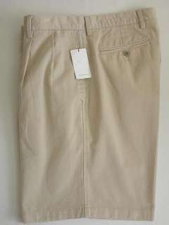 Nautica Classic Twill Rigger Shorts Pleated 36 Beige NEW 823283440710 