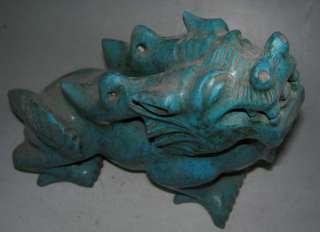 Old Chinese Turquoise Carved 12 Zodiacs  Dragon Statue  