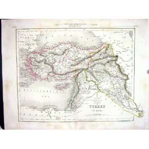  College Antique Map C1875 Archer Turkey Asia Minor Cyprus 