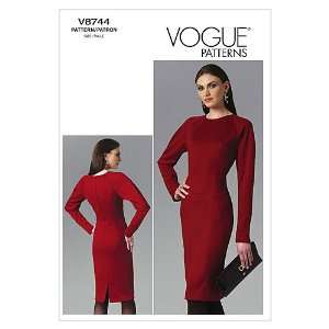  Vogue Patterns V8744 Misses Dress, Size AA (6 8 10 12 
